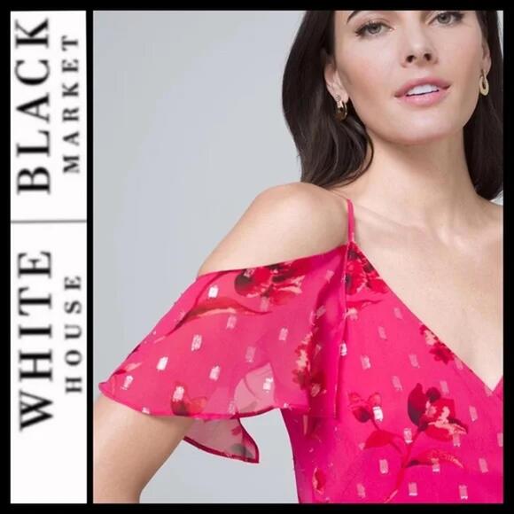 White House Black Market Cold-Shoulder Ruffle Dress -‎ NWT - Picture 5 of 5